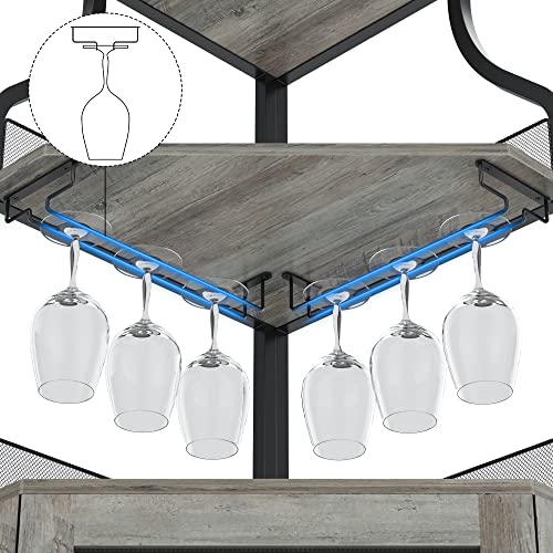 Black Corner Bar Cabinet with Detachable Wine Rack S26949