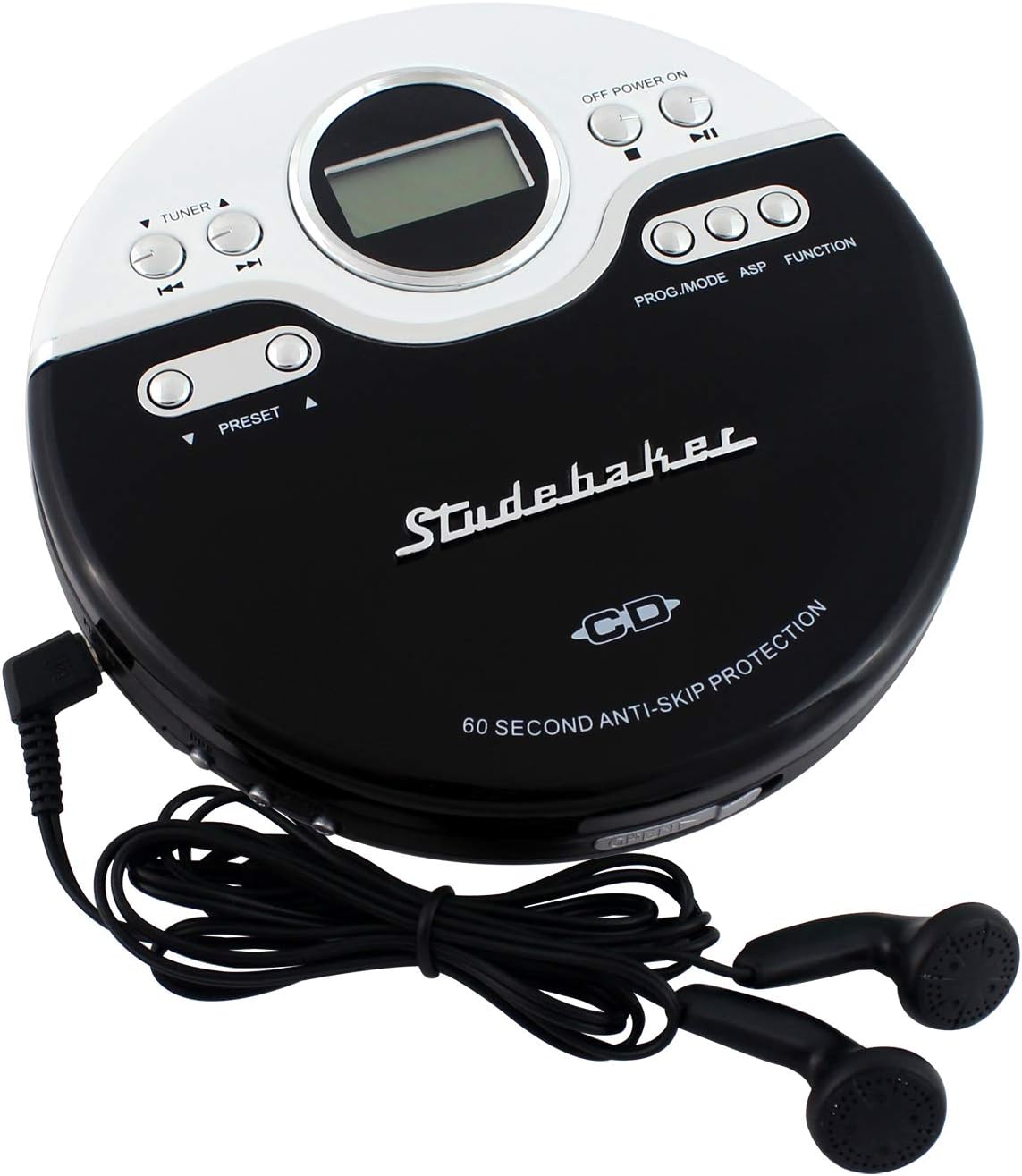 Black/White Personal CD Player with FM Radio R666688