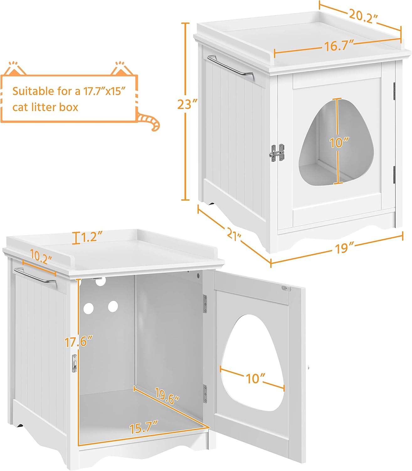 Hidden Cat Litter Box Enclosure Furniture Z946