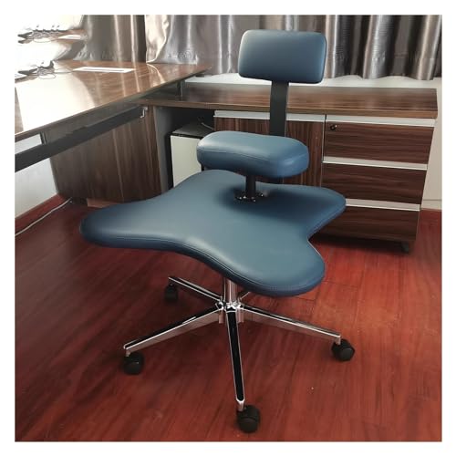 White Ergonomic Cross Legged Office Chair with Wheels K863