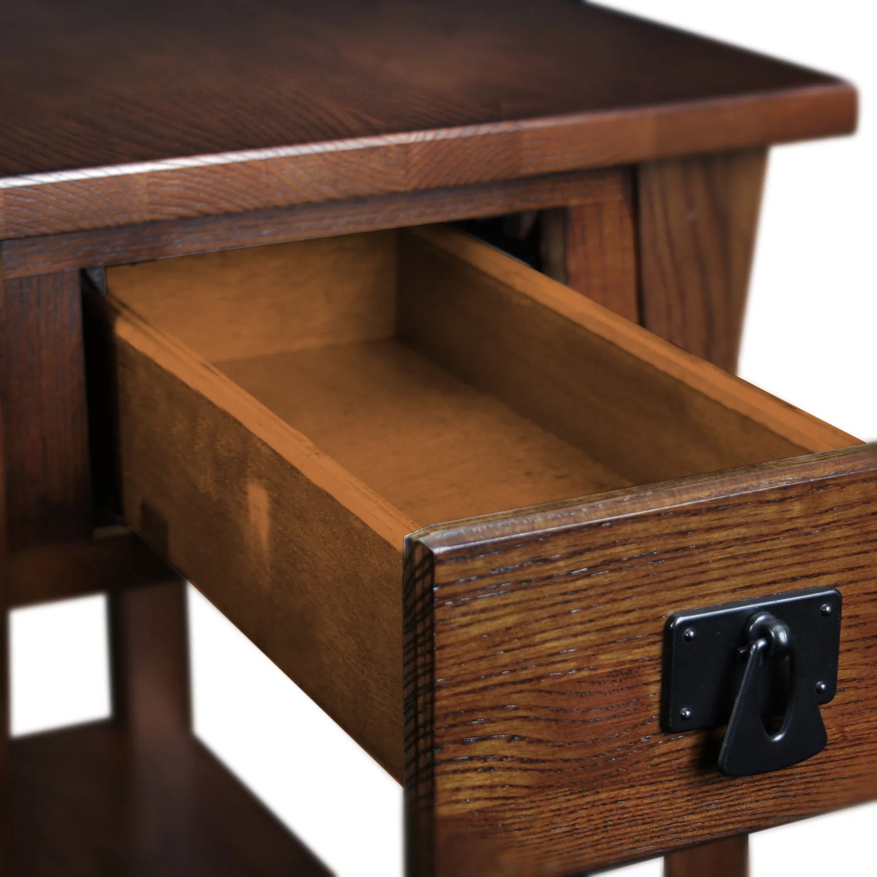 Mission End Table with Drawer Solid Wood Russet Finish F6235