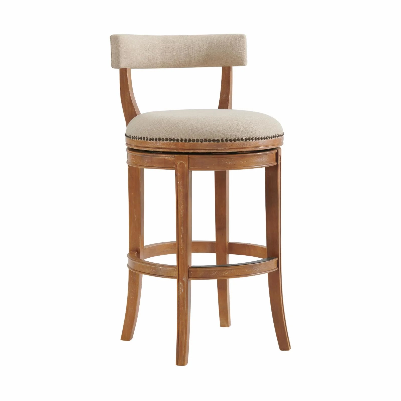Weathered Brown and Beige Swivel Bar Stool A757177