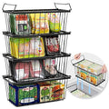 4 Pack Stackable Freezer Organizer Bins with Handles (Black) A91415