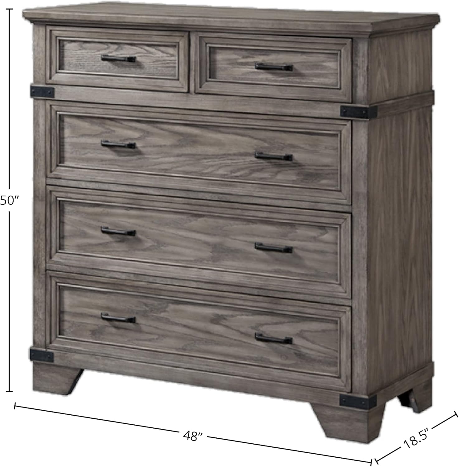 Brushed Steel 5 Drawer Dresser Q226