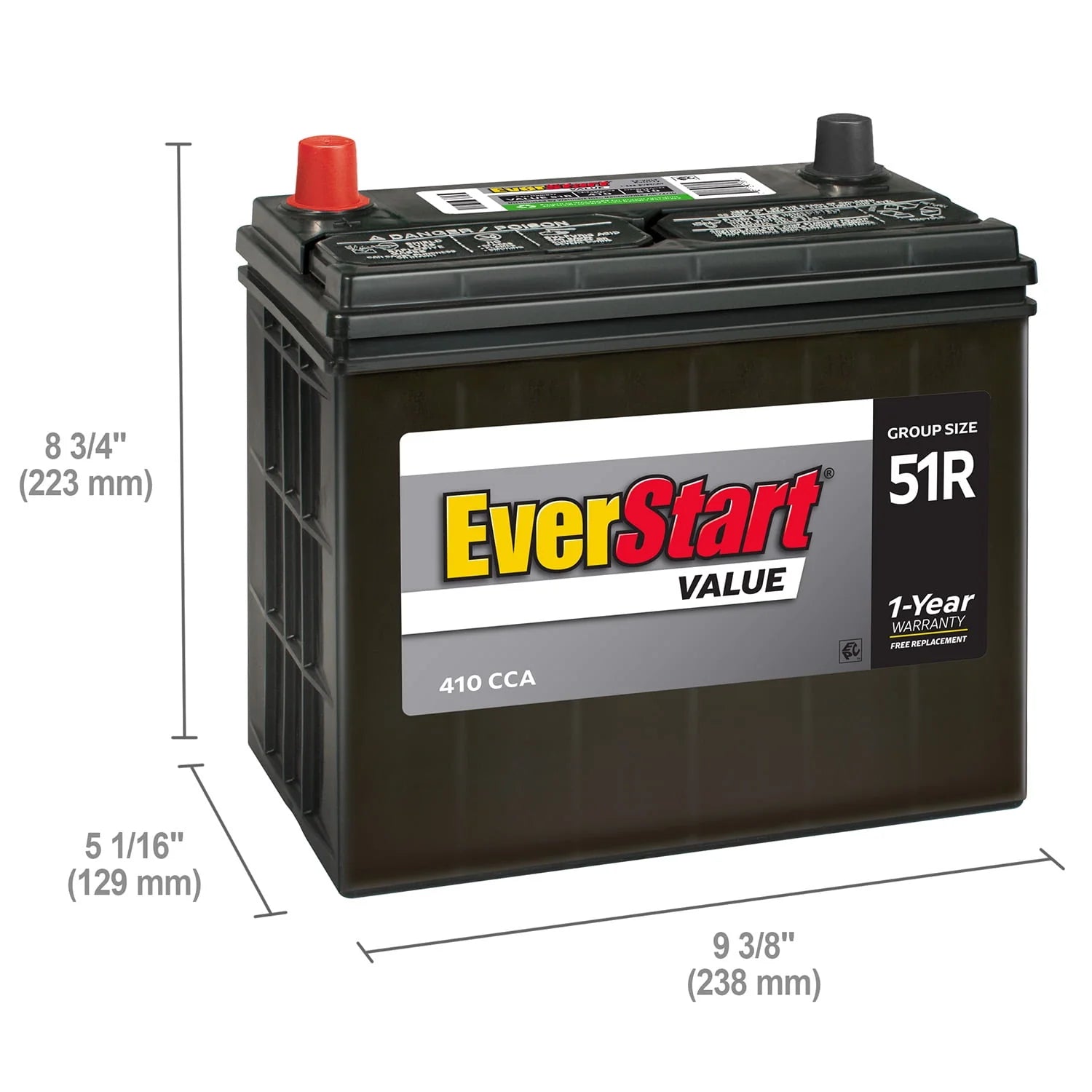 Group Size 51R 12 Volt Lead Acid Automotive Battery K55019