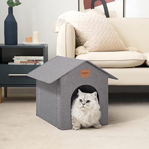 Outdoor Cat House Weatherproof Insulated Grey with Removable Soft Cushion S25894