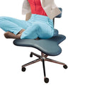 White Ergonomic Cross Legged Office Chair with Wheels K863