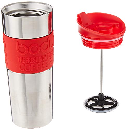 Black 15oz Vacuum Insulated Stainless Steel Travel Press P6662