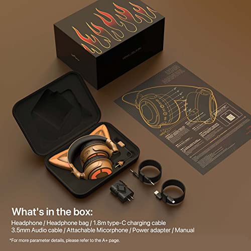 Cat Ear Headphones Wireless Bluetooth Noise Cancelling Headphones RGB Gaming Headset with Mic X3359