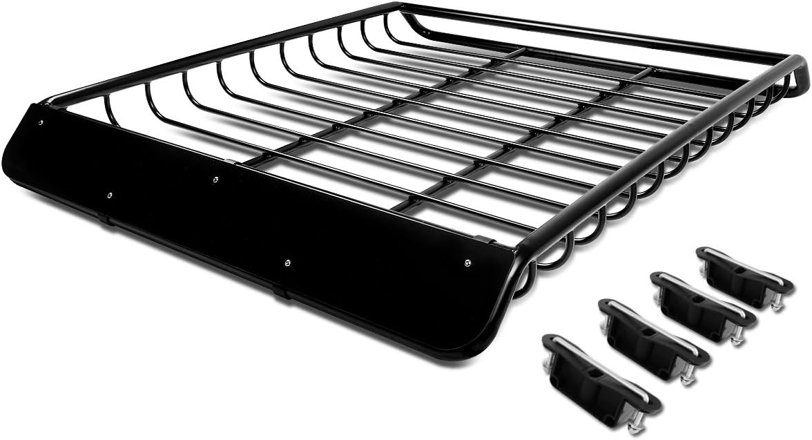 Black Mild Steel Roof Rack Cargo Carrier Basket H754983