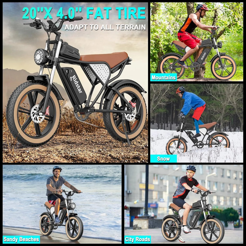 1000W 48V 15.6AH 20" Fat Tire Electric Bike F23615