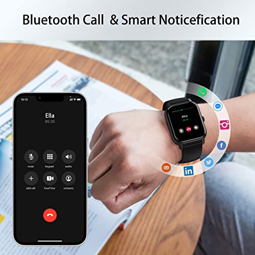 Black 1.85" Smart Watch with Heart Rate Monitor I88106