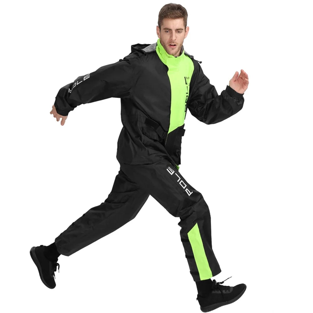 Men Waterproof Breathable Rain Suit Jacket and Pants I122800
