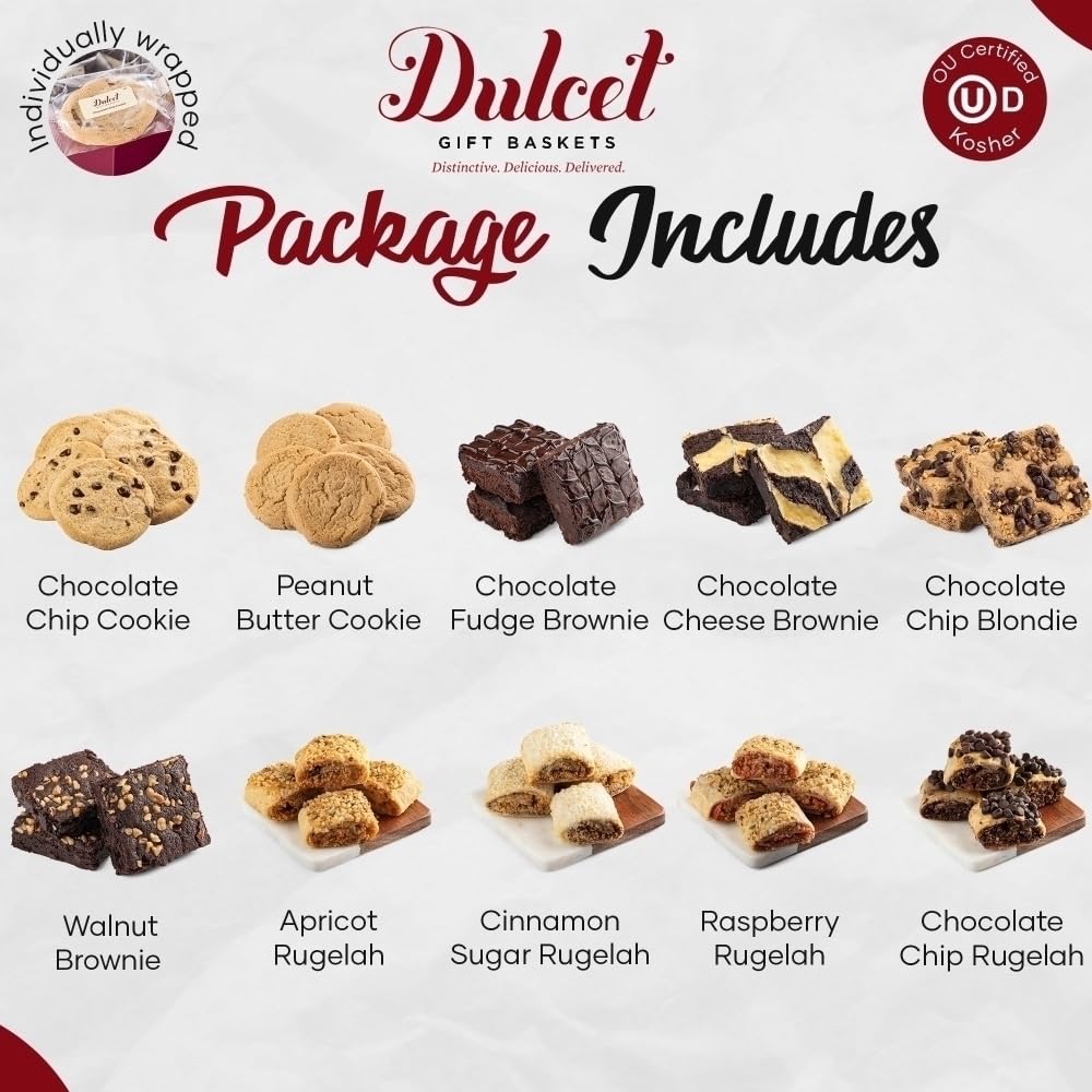 Classic Bakery Kraft Box - Soft Bite Cookies, Chocolate Fudge Brownies, Flaky Filled Rugelah V4815