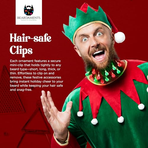 16pc Light-Up Beard Ornaments R208