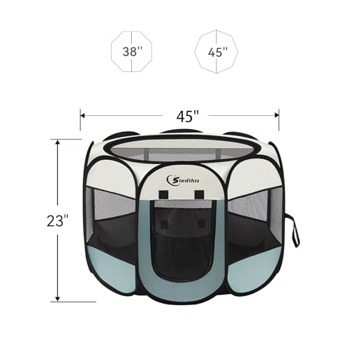 Grey Portable Dog Playpen with Carrying Case R9731