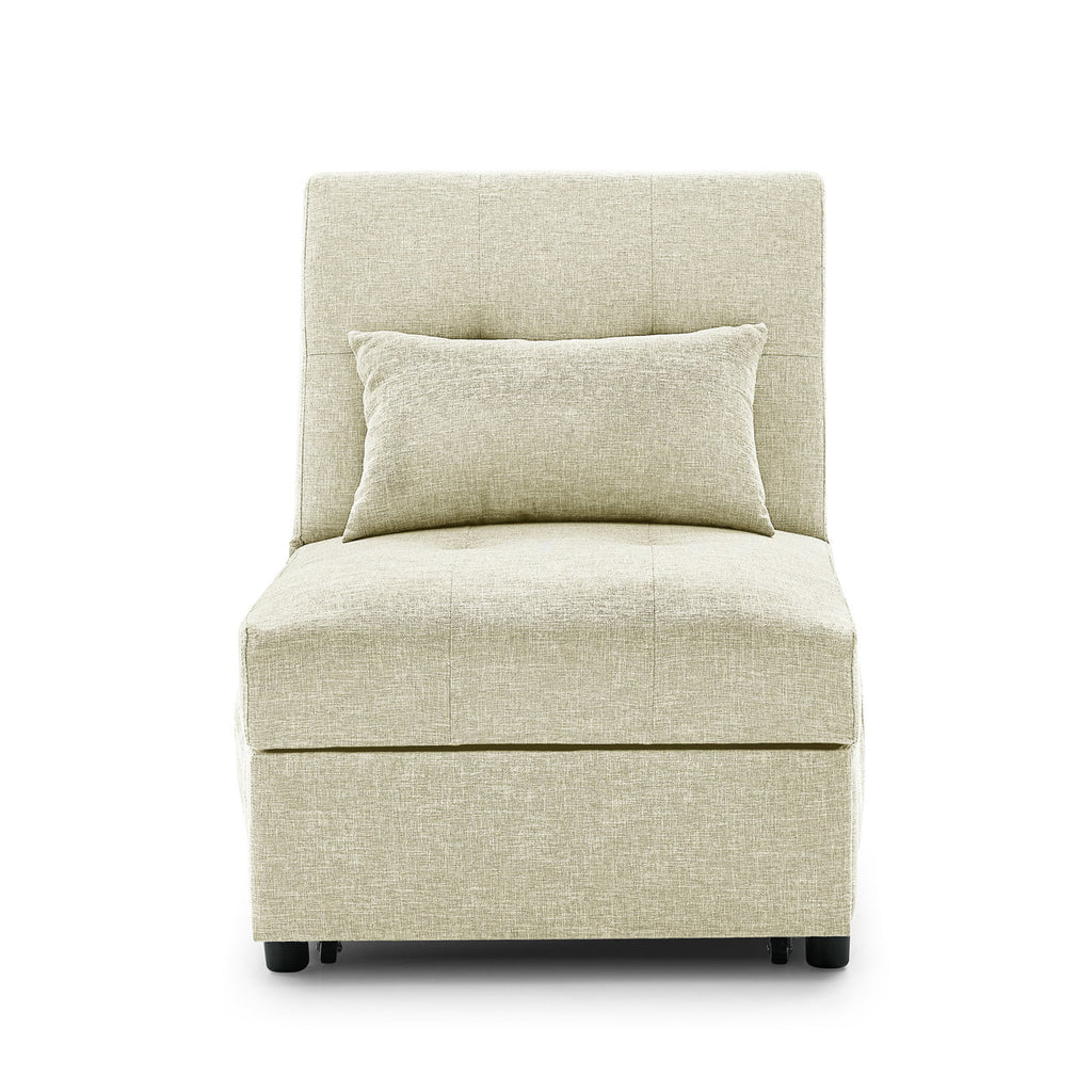 Beige Folding Sofa Bed Chair with Storage Bag V990626