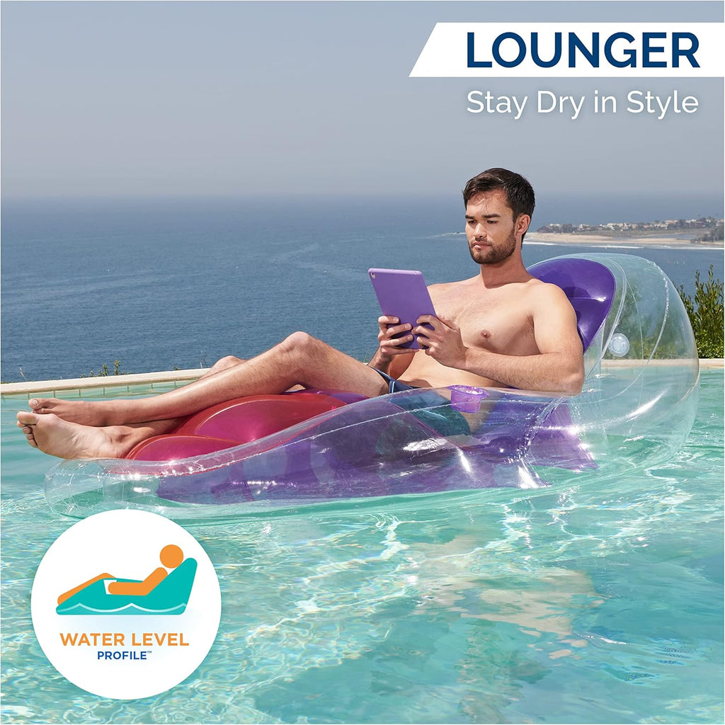 Translucent Inflatable Pool Float with Cup Holder C463
