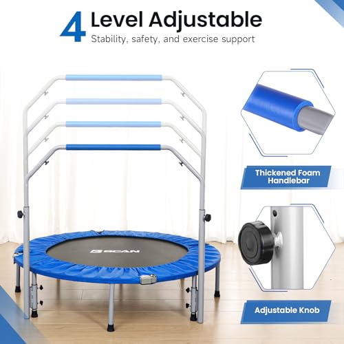 40/48" Foldable Mini Trampoline with Adjustable Foam Handle K7285