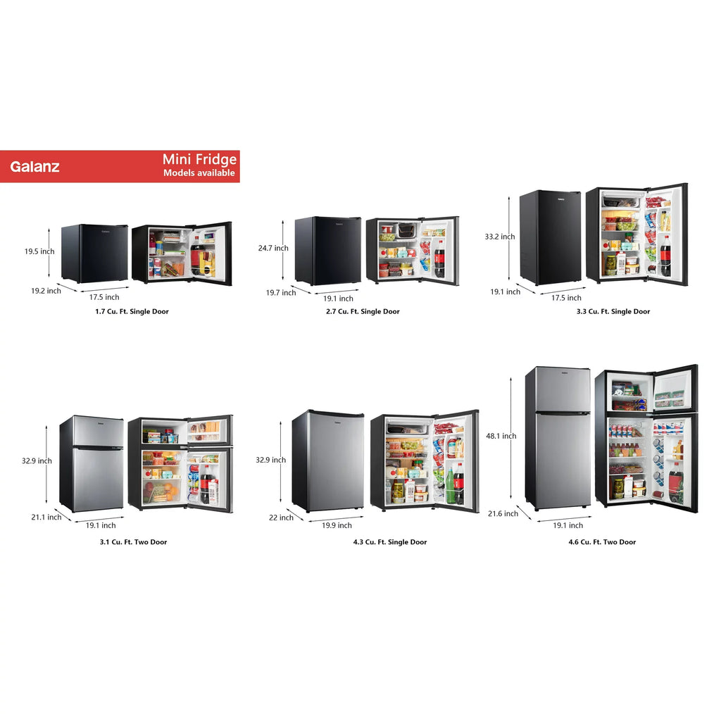 Black 1.7 Cu Ft Single Door Mini Fridge D698673