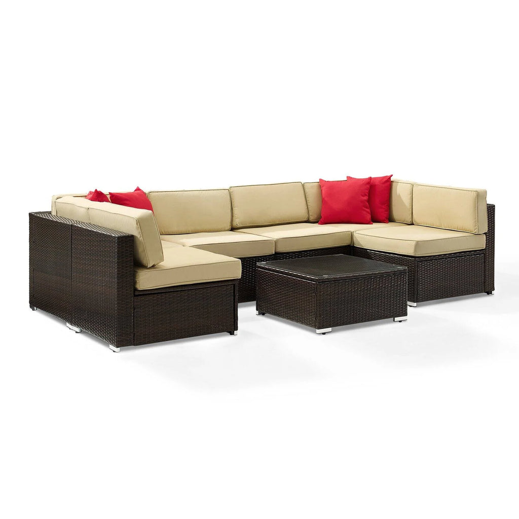 Brown 7 Piece Patio Sectional Set H97216