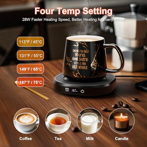 Electric Cup Warmer with Mug Set, 4-Temperature Setting F951571