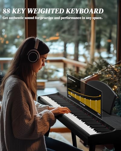 88 Key Full Size Digital Piano with Bench and 3 Pedal Unit (Black) S763