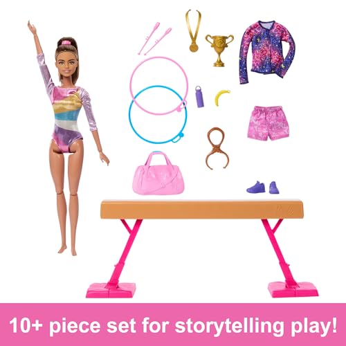 Blonde Gymnast Fashion Doll Playset with Balance Beam Y894