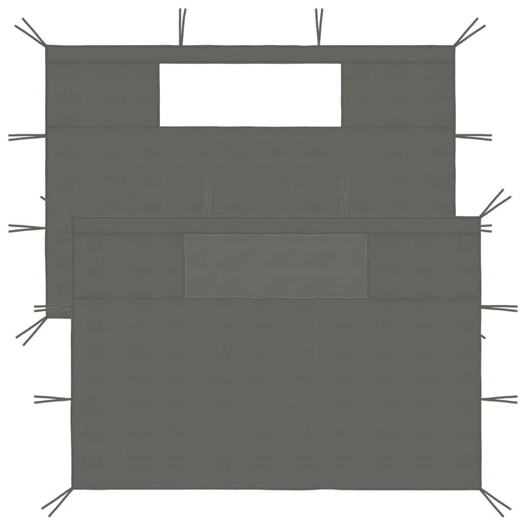 2 pcs Anthracite Gazebo Sidewalls with Windows D224168