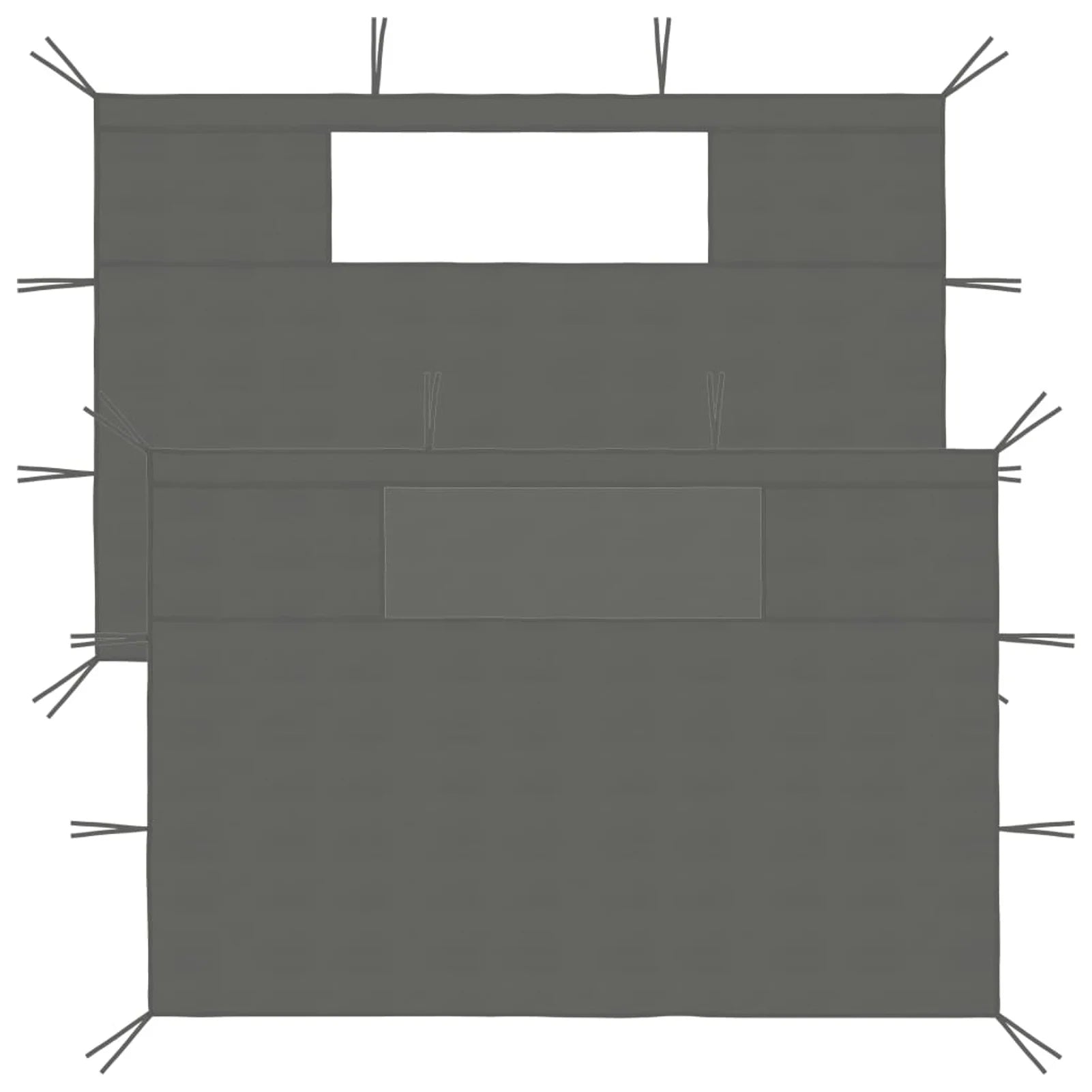 2 pcs Anthracite Gazebo Sidewalls with Windows D224168