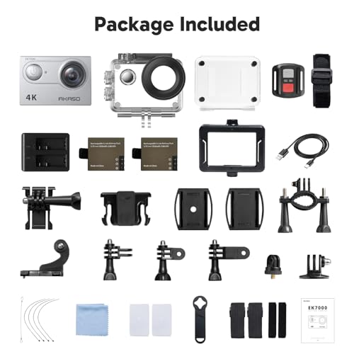 4K30FPS 20MP WiFi Action Camera with EIS Ultra HD Underwater Camera 131FT Waterproof Camera Remote Control 4X Zoom Support External Microphone Silver E69091