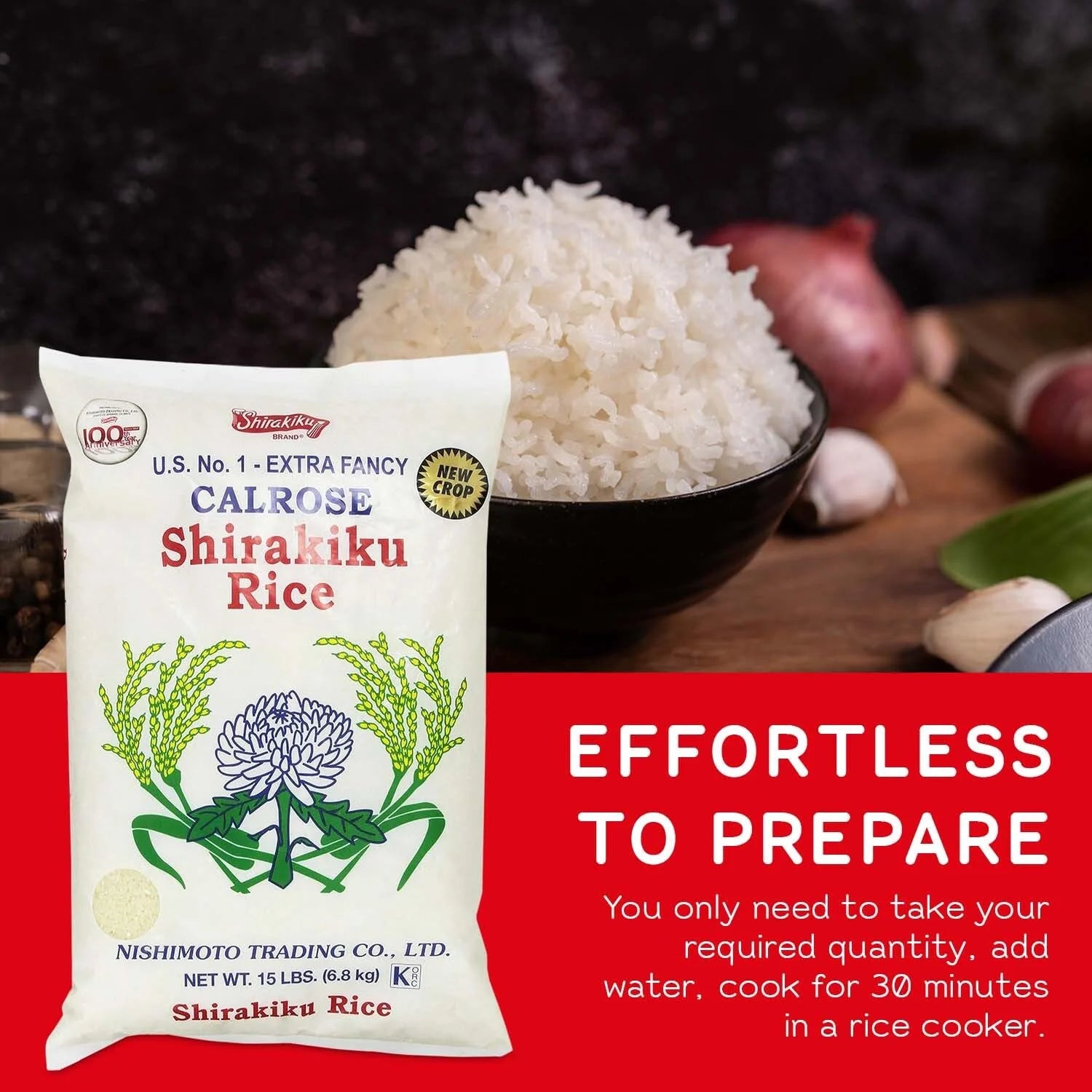 15 Pound Medium Grain White Rice K41636