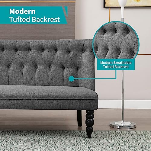 Armless 2 Seater Linen Fabric Loveseat C831