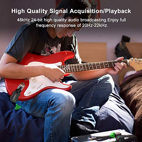 Black 5.8 Wireless Guitar Transmitter Receiver 4 Channels H80463