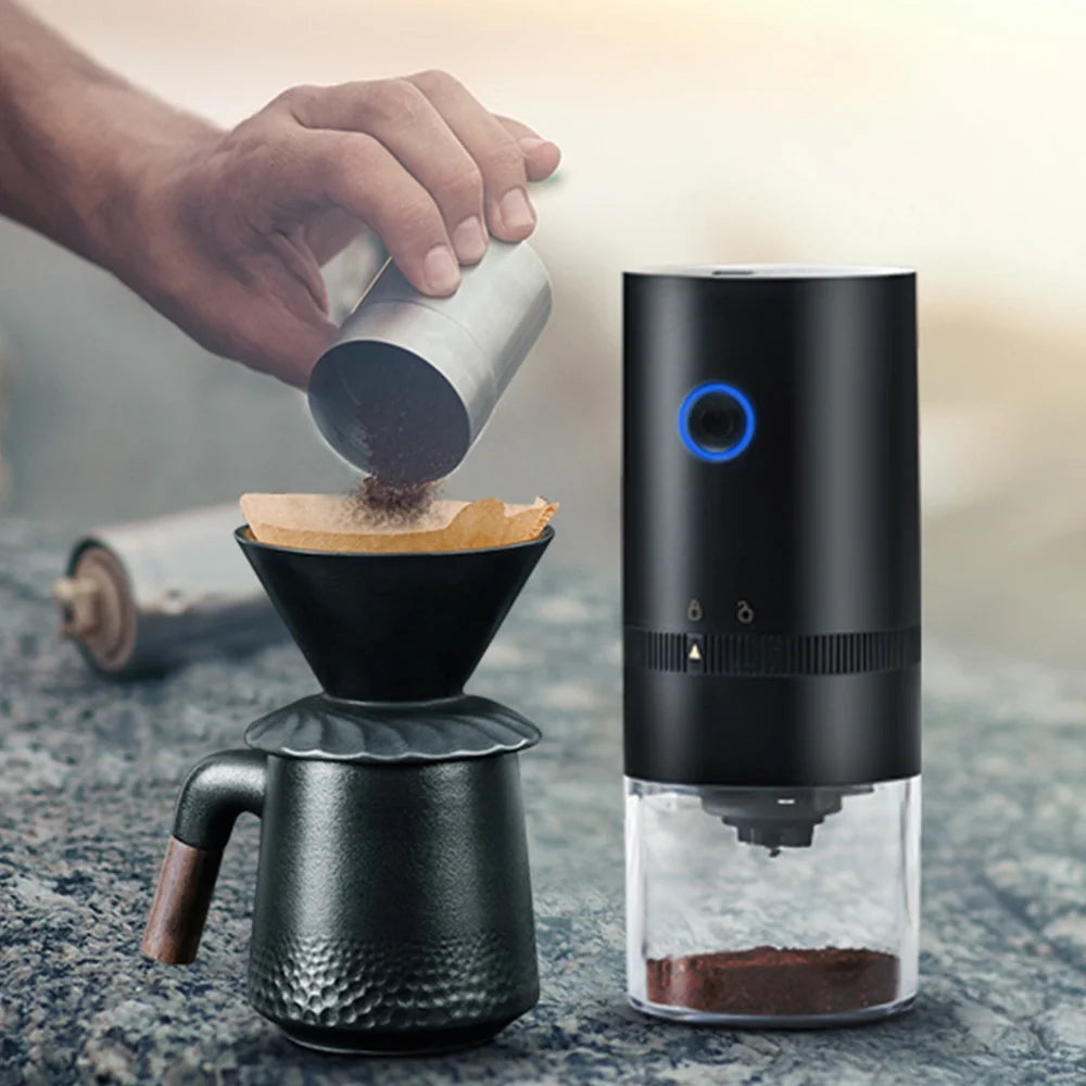 White Cordless Electric Coffee Grinder H255