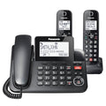 Black Corded/Cordless Phone with Digital Answering Machine, 2 Handsets B3196