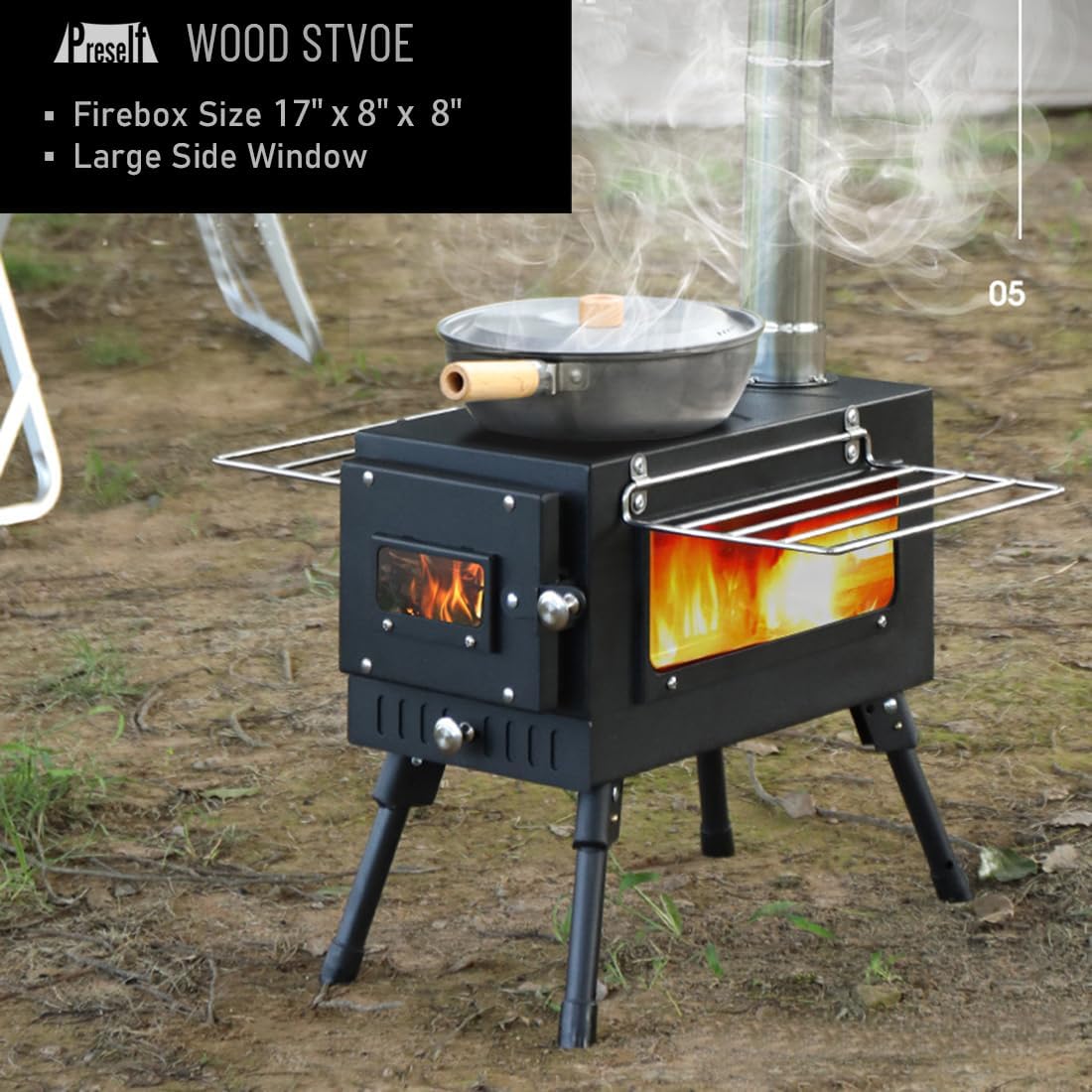 Large Side Window Wood Burning Stove (XL) L10489