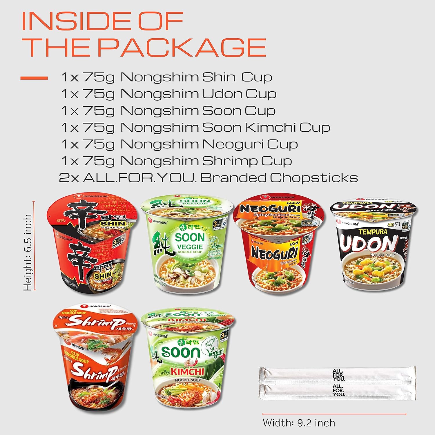 6 Flavor Variety Cup Noodle Combo 6 pack Y165392