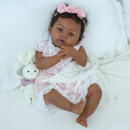 18-Inch Realistic Lifelike African American Handmade Doll G536023