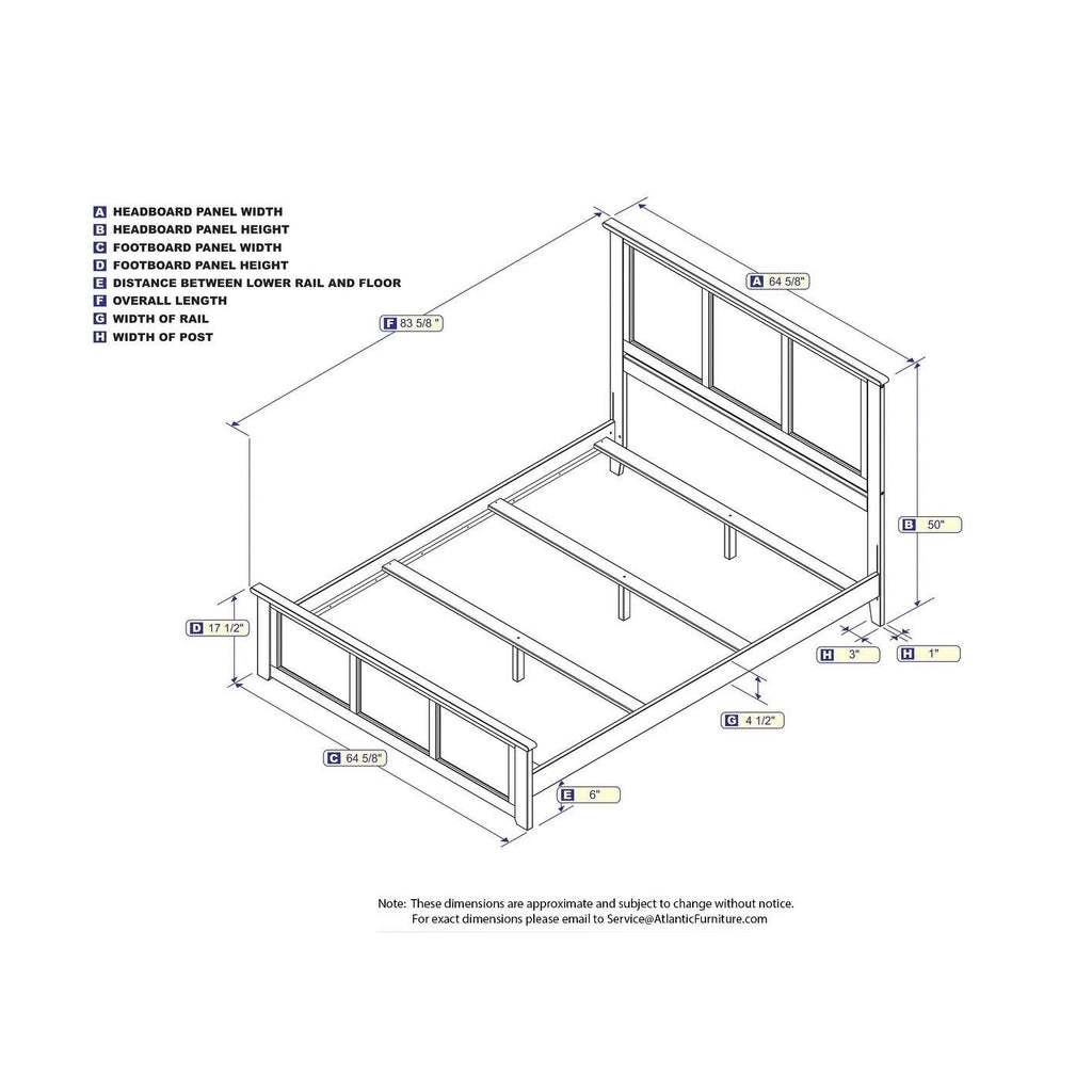 Grey Queen Bed with Foot Board N5822