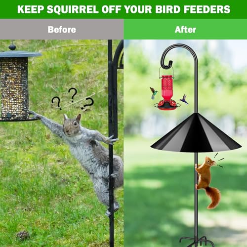 Black 19 Inch Squirrel Baffle for Bird Feeder Pole D259