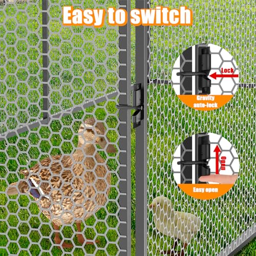 Large Metal Chicken Coop 120" L×40" W×40" H Heavy Duty Chicken Run Hen House with Waterproof Anti-UV Cover D7490