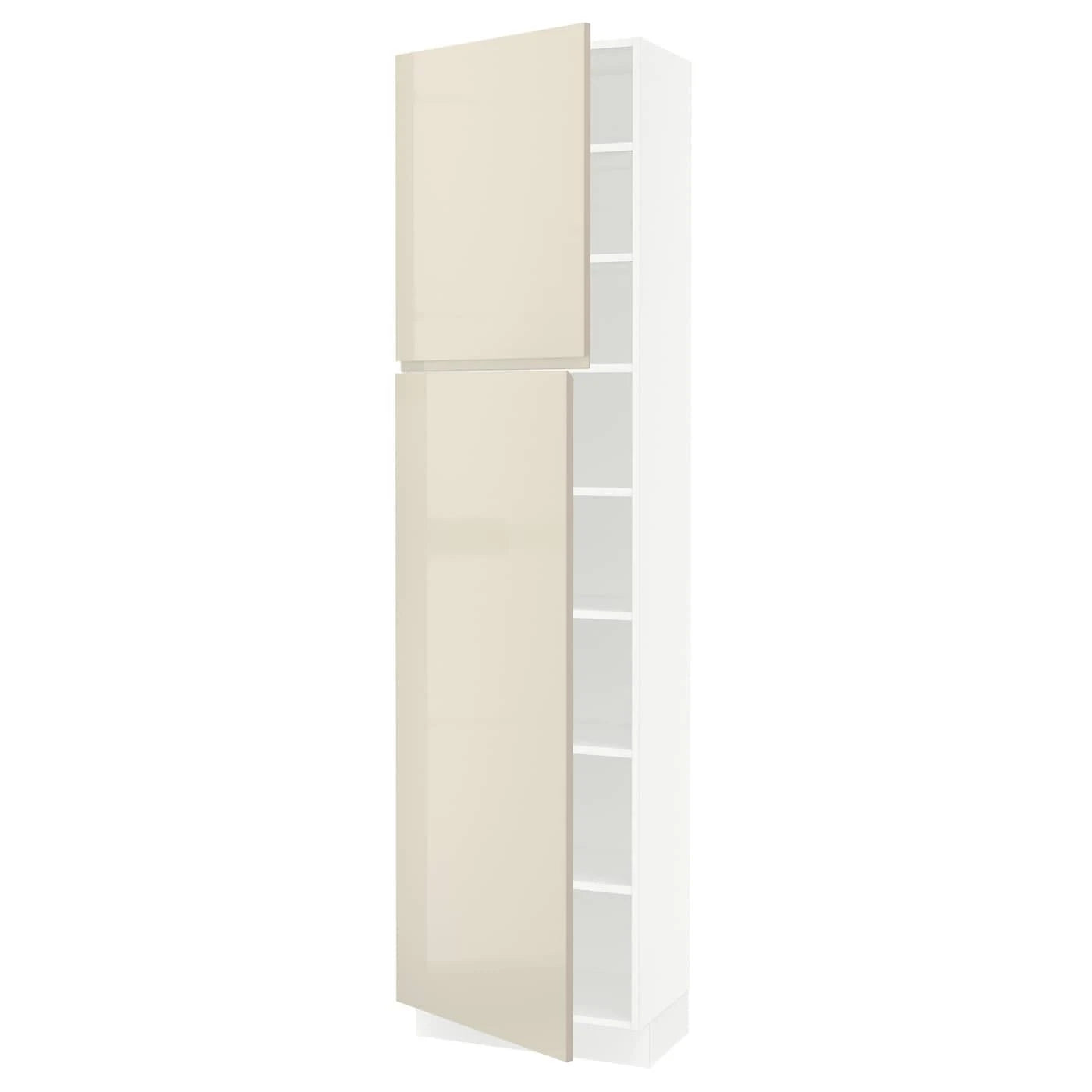 White High Cabinet with shelves and 2 Doors W3394