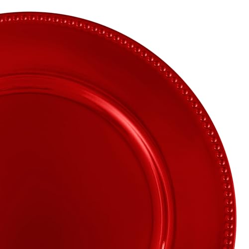 24 Pcs Gold 13" Round Beaded Plastic Charger Plates J325