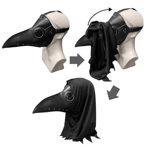Plague Doctor Costume Set 8 in 1 Halloween Costumes Plague Doctor Mask Outfit U5879