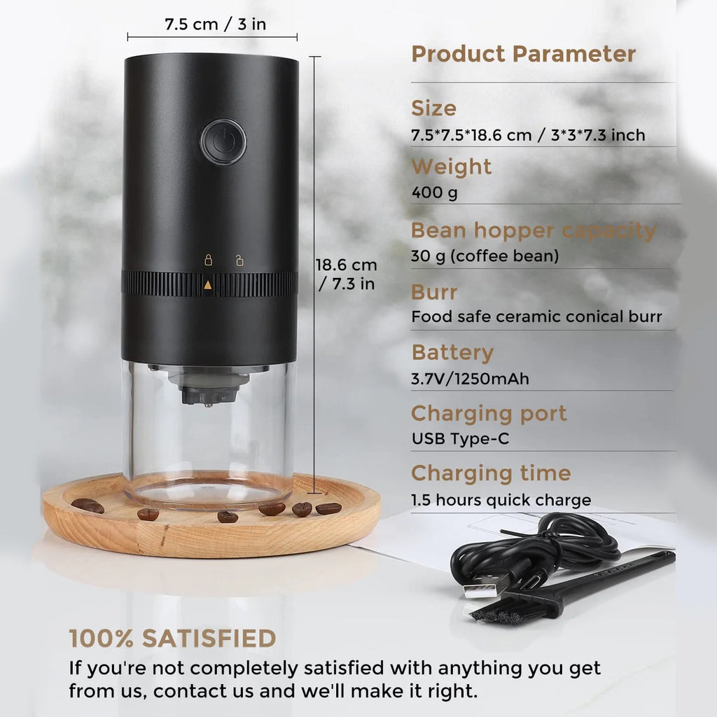 White Cordless Electric Coffee Grinder H255