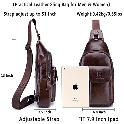 Mens Leather Crossbody Sling Bag D620