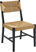 Woven Paper Rope Dining Side Chair with Elm Wood Frame V629