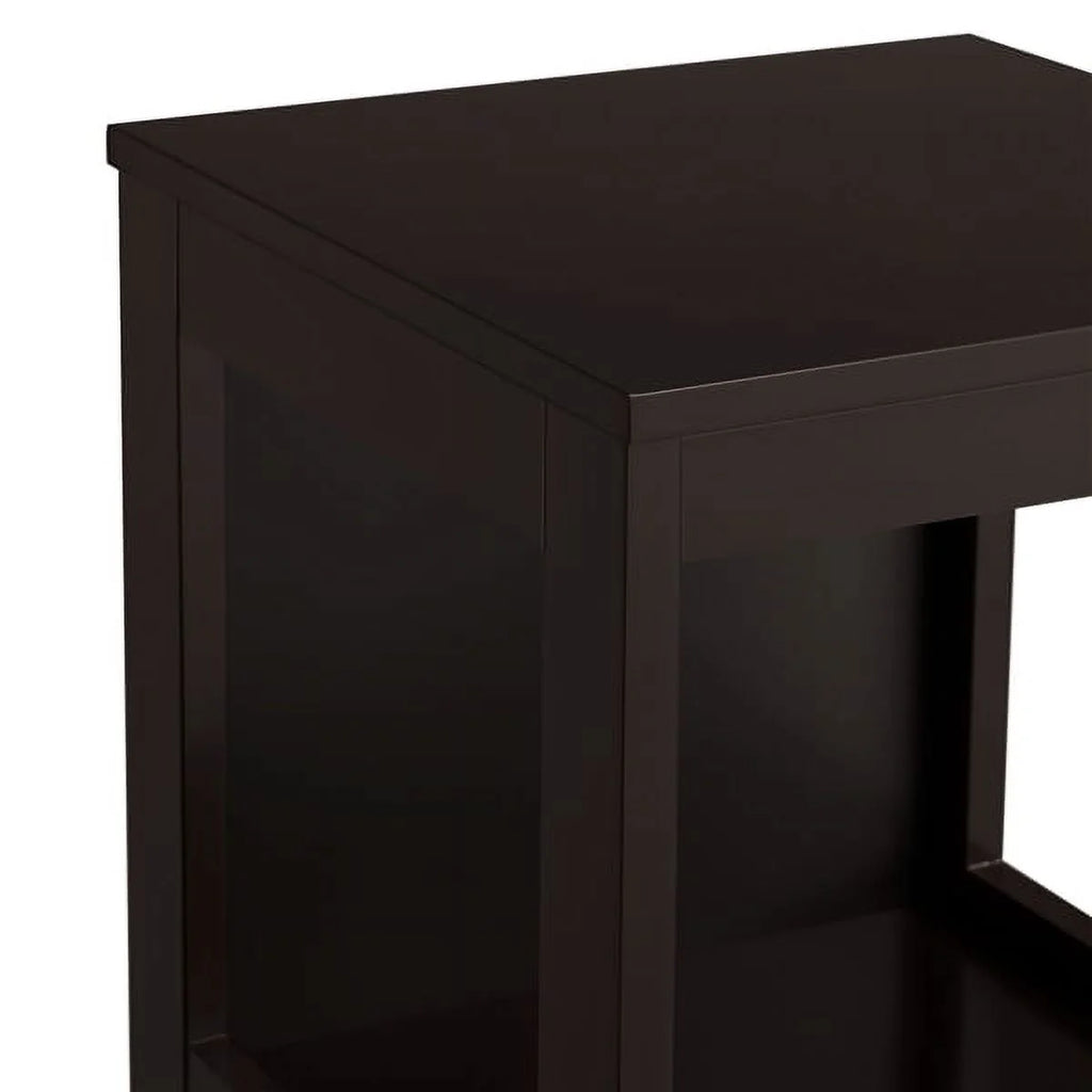 Espresso Wooden Bathroom Floor Cabinet with 2 Drawers and 1 Shelf Y180398