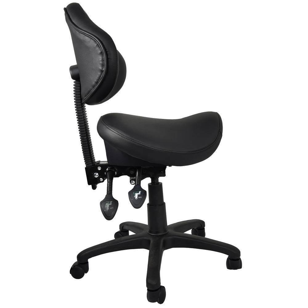 Rolling Saddle Stool with Adjustable Height and Backrest Z907266